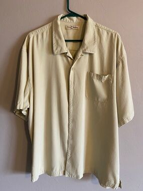 Tommy Bahama Cream Short-Sleeve Button-Down Shirt